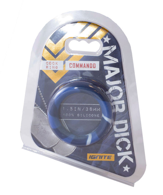 Cock Ring - Major Dick- 1.5" Commando Silicone Donut Blue Camo