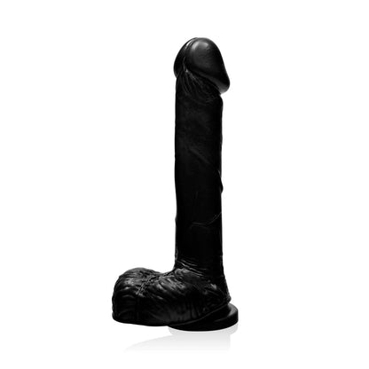 8In Cock W/Balls W/Suction-Black