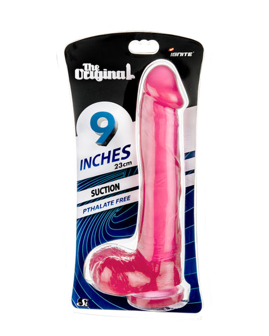 9In Cock W/Balls W/Suction-Red